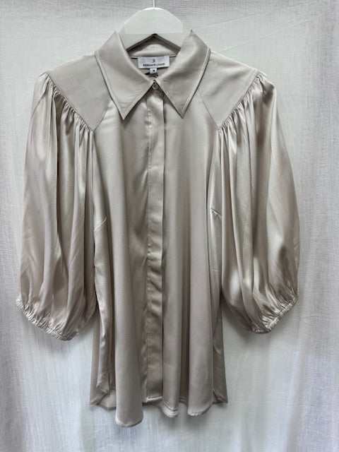 Iria Silk Blouse, Champagne