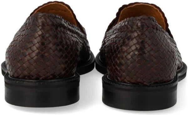 Klassisk Håndflettet Penny Loafer, Dark Brown