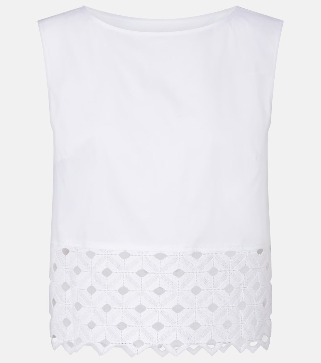 Maggio Embroidery Top, White
