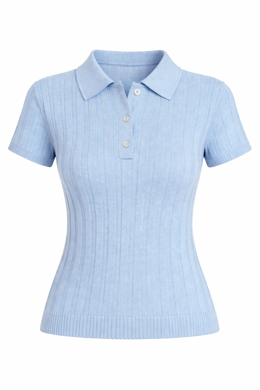 Rivetto Knitted Polo Shirt, Baby Blue