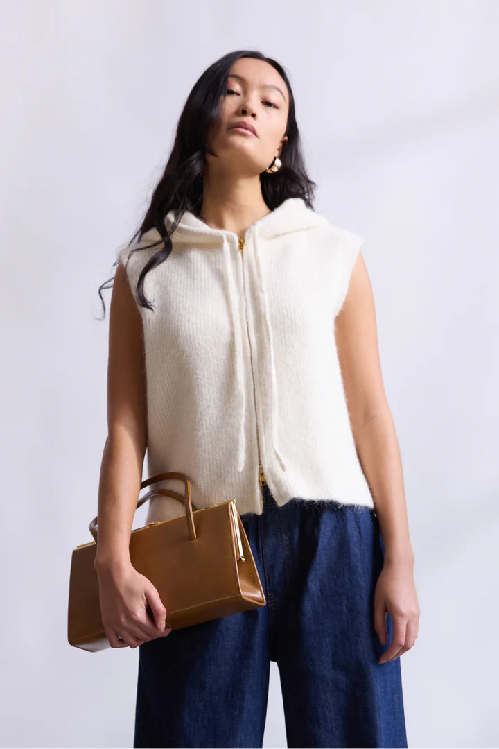 Tea Knit Vest, Ecrü