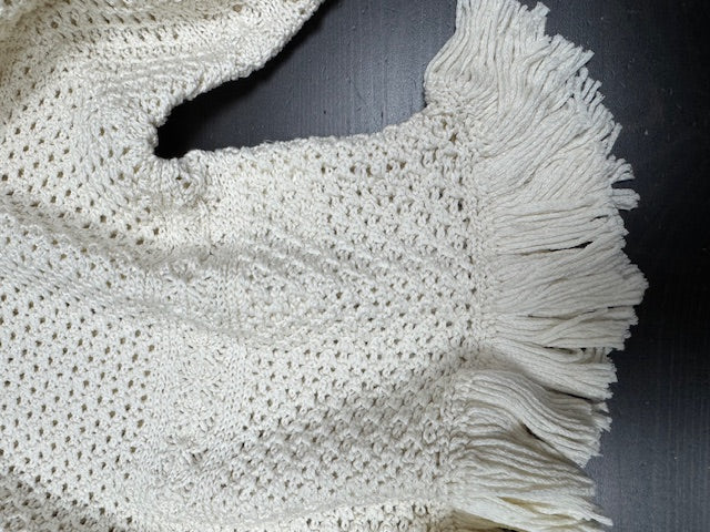 Palato Knit Sweater With Frills, Offwhite