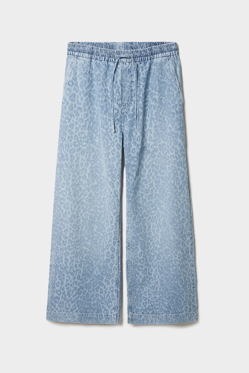 Paloma Pants, Printed denim washed blue leo
