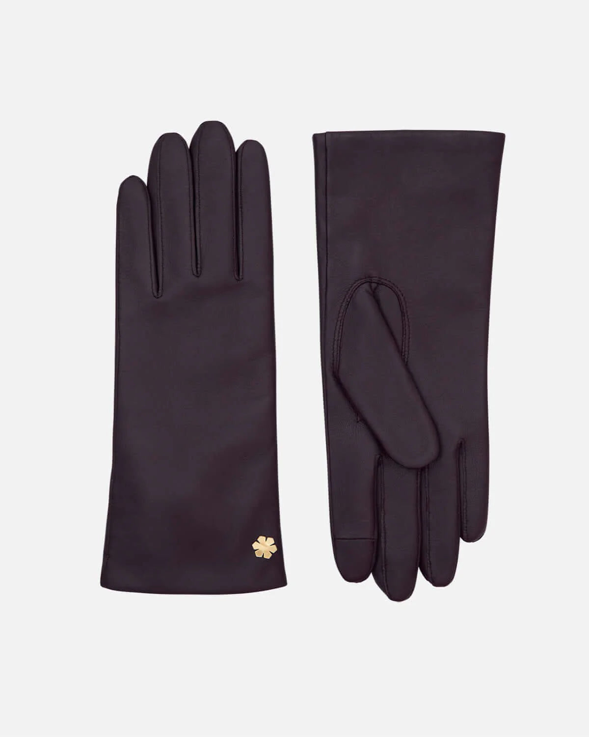 Anna Leather Gloves Plum, Plum