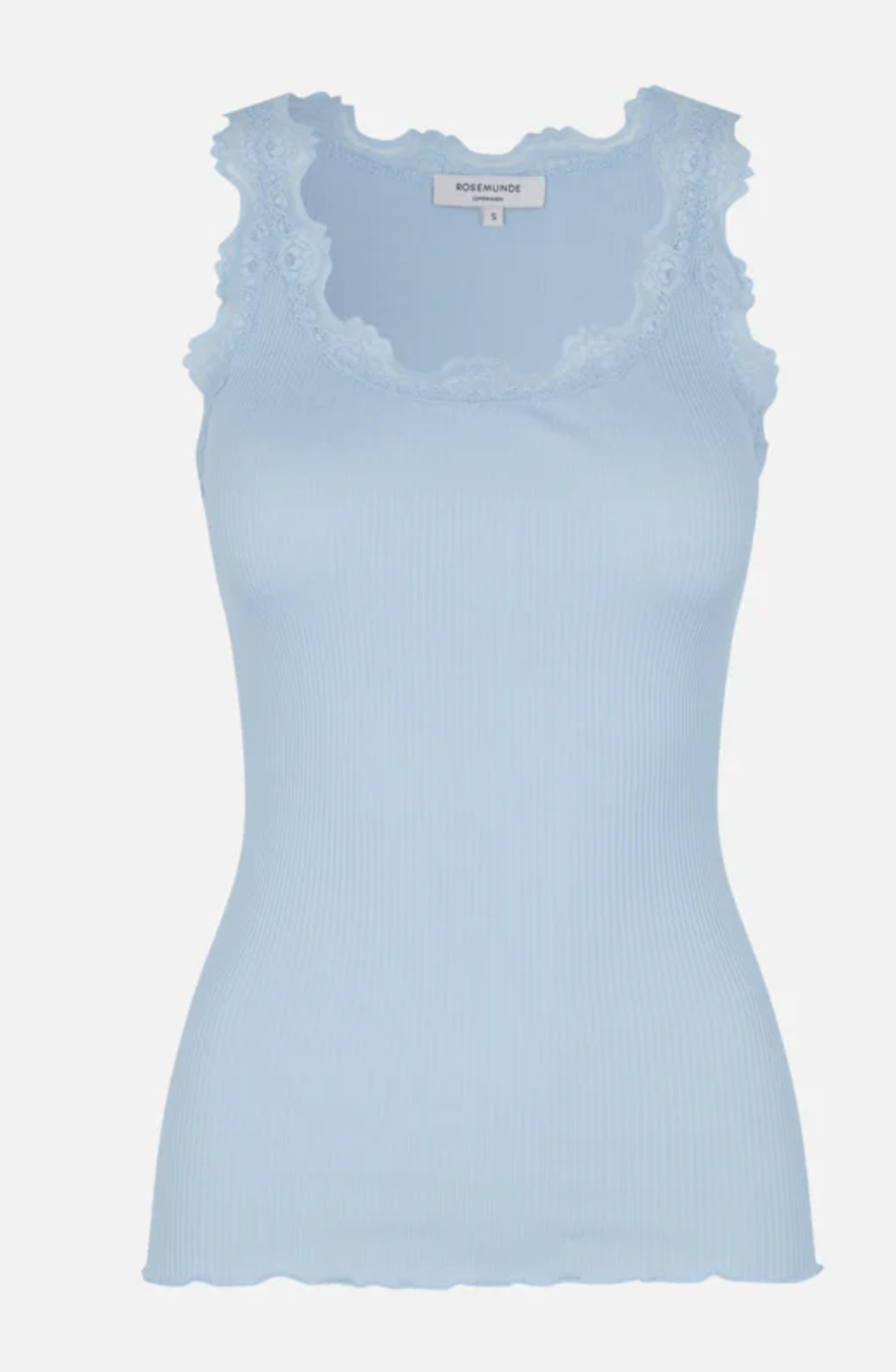 Babette U-Neck Lace Top, Heather Sky