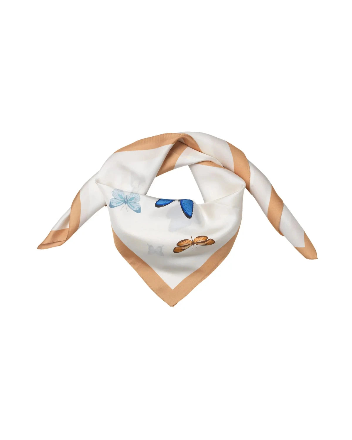 Mellanstor fjärilsmönstrad halsduk, offwhite