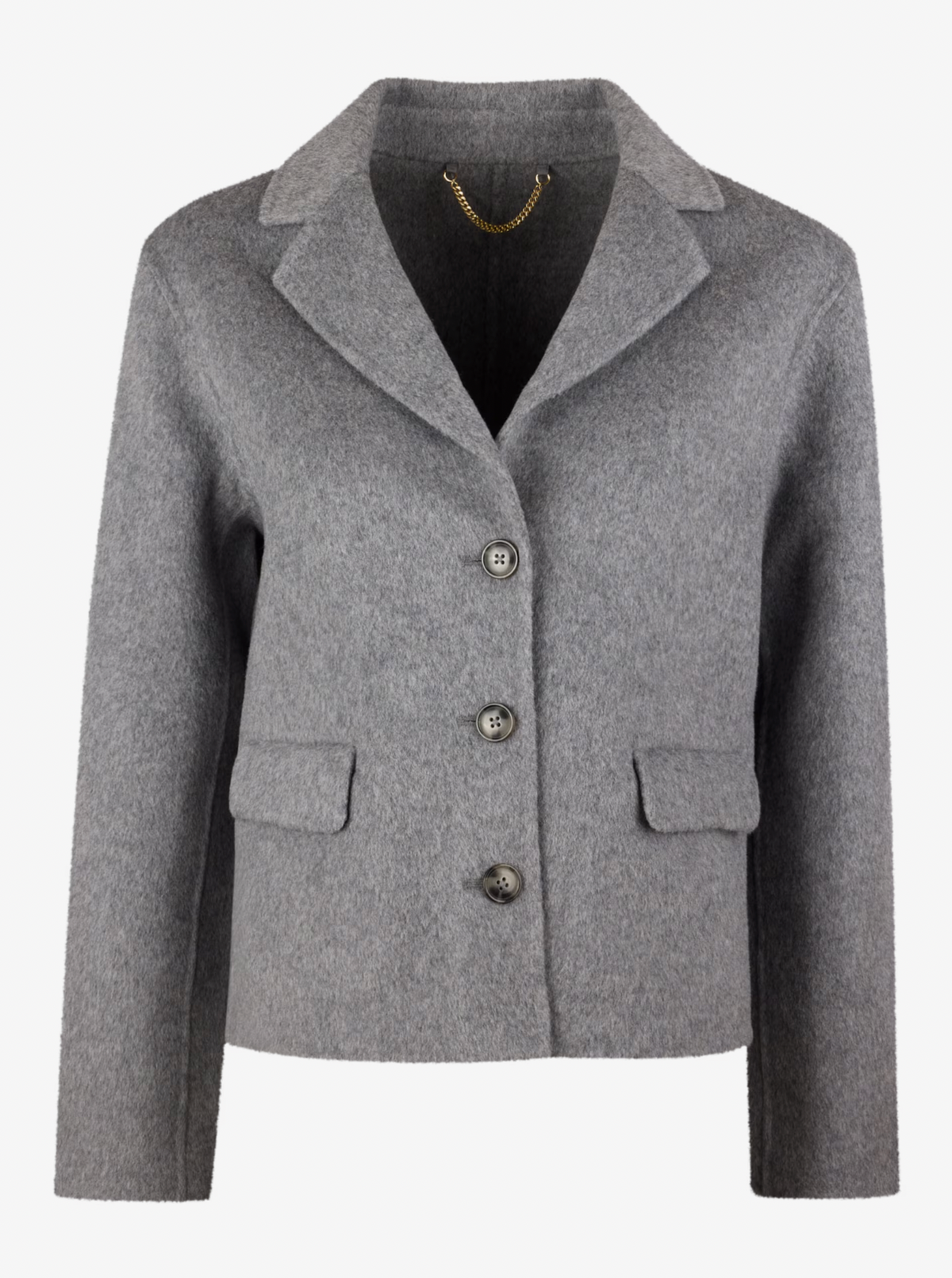 Lava Short Wool Jacket, Grey Melange