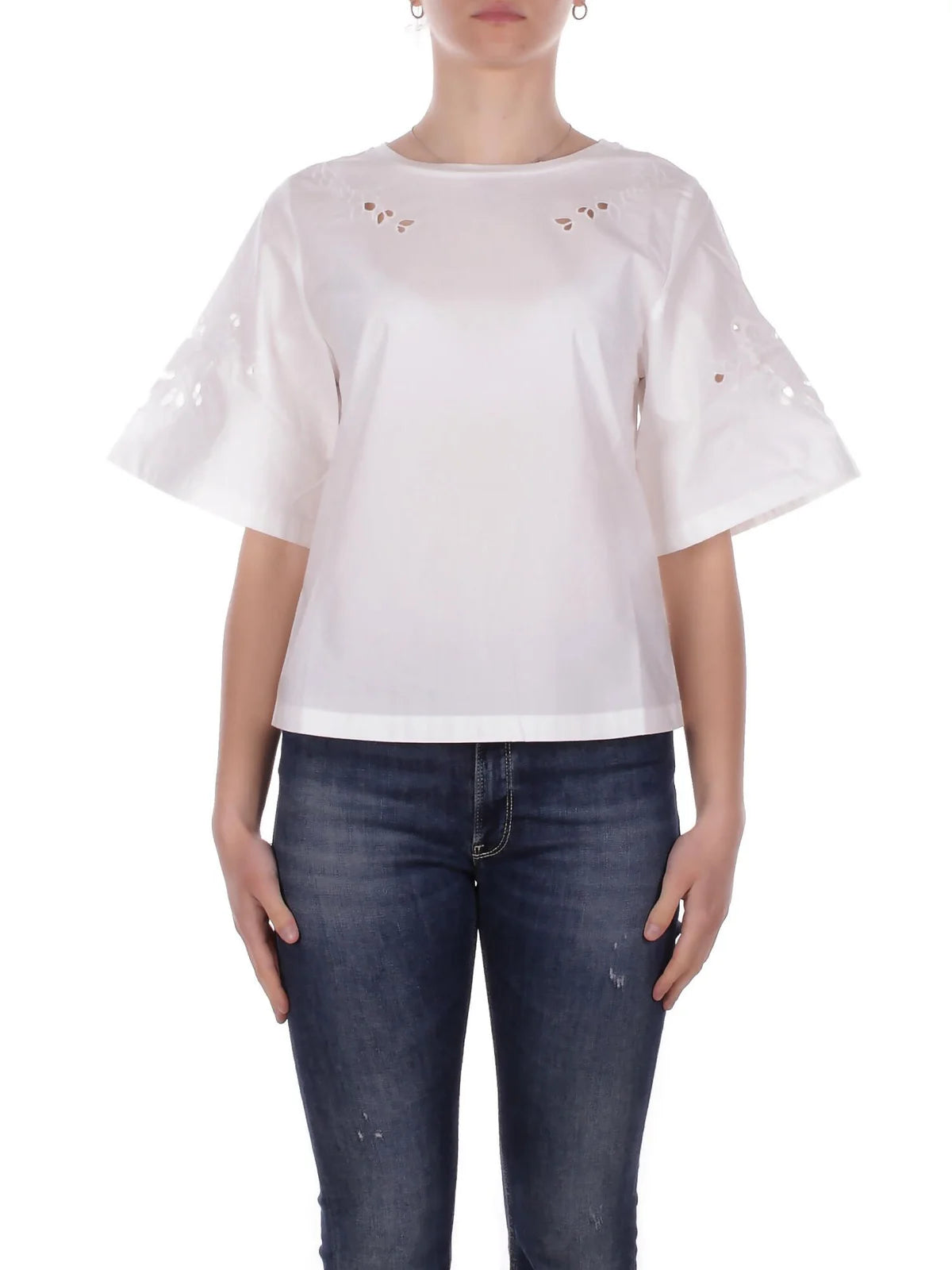 Targa Top With Embroidery, White