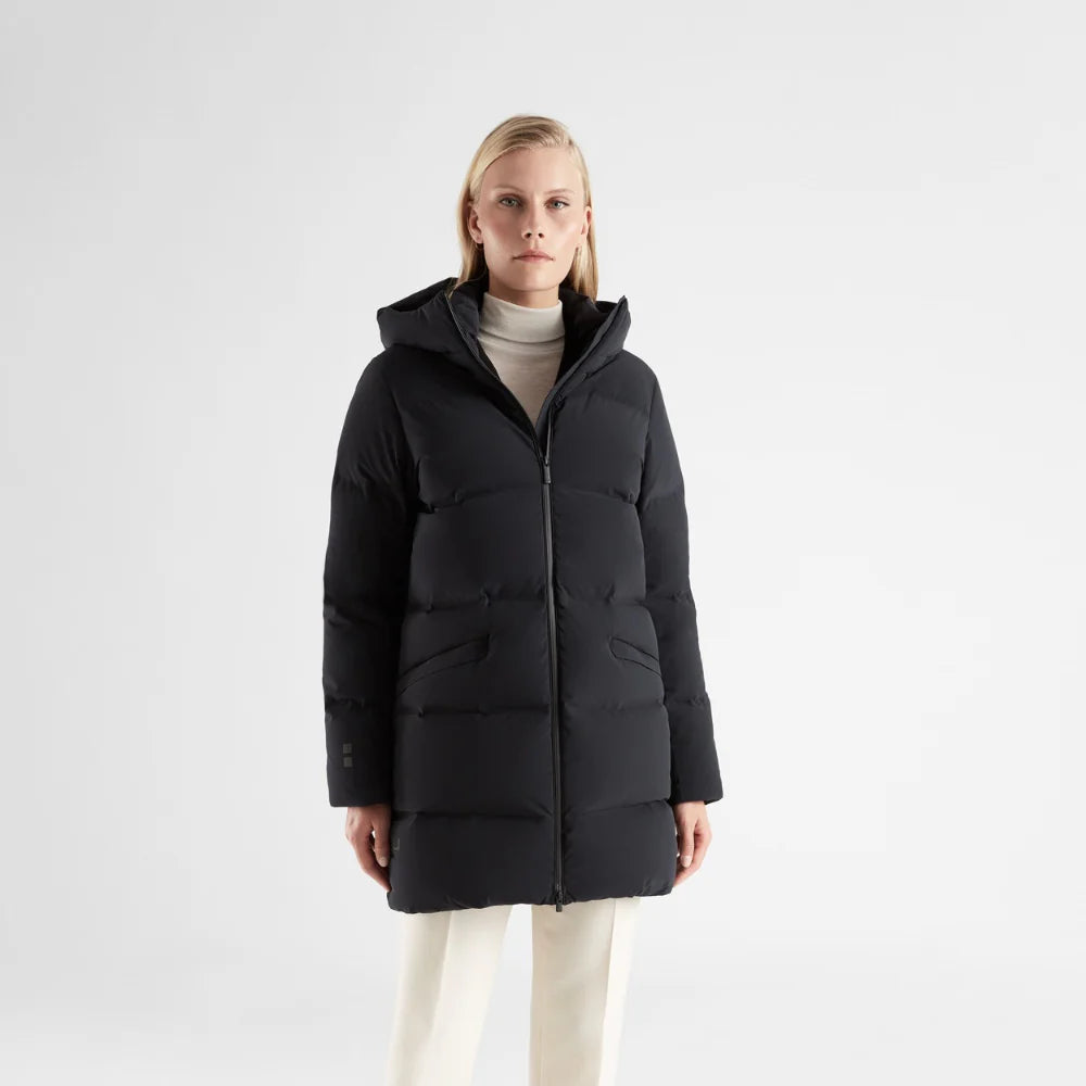 Thundra Parka Goose Down Coat, Black Storm