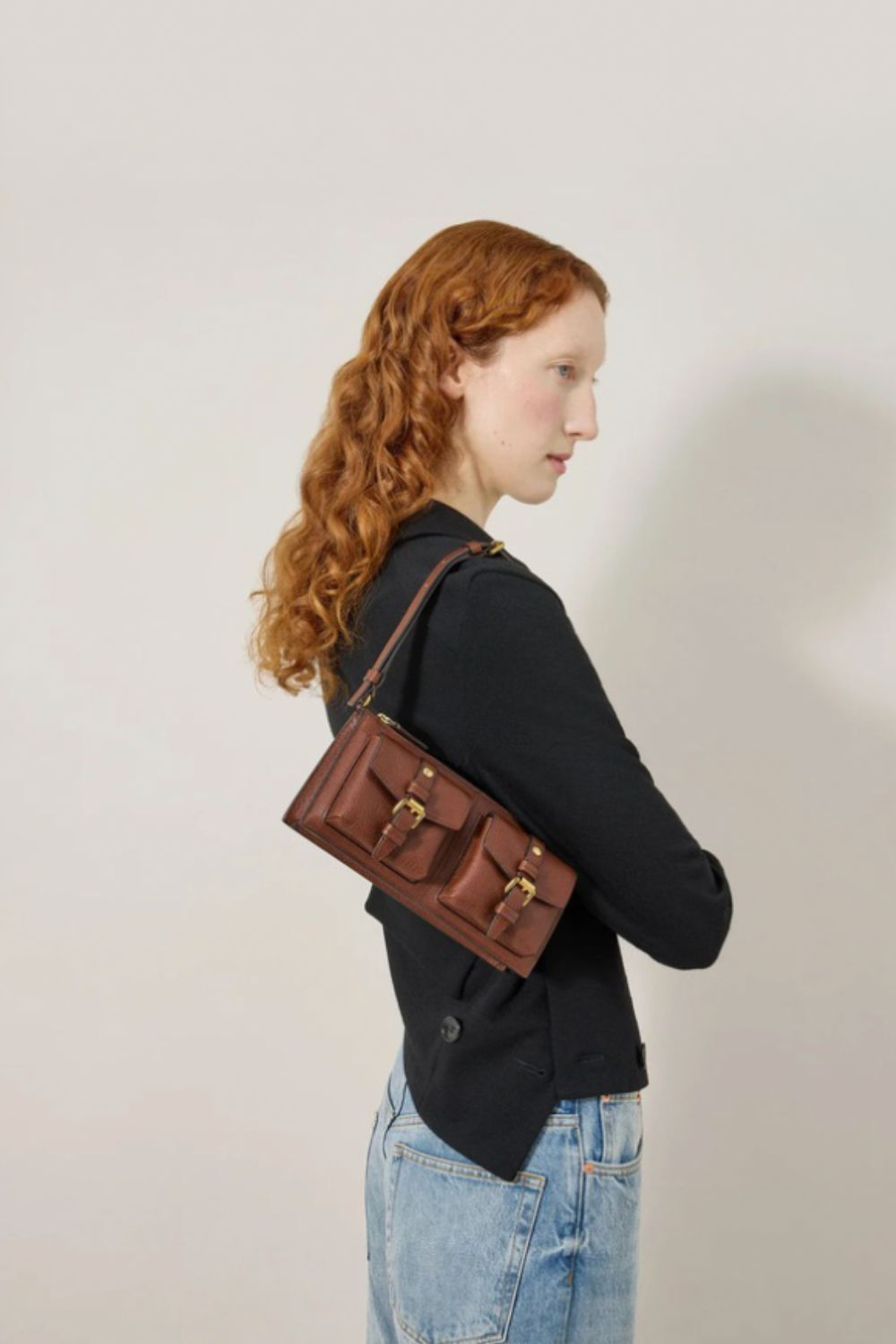Mini Roxanne Schultertasche, Eiche Legacy