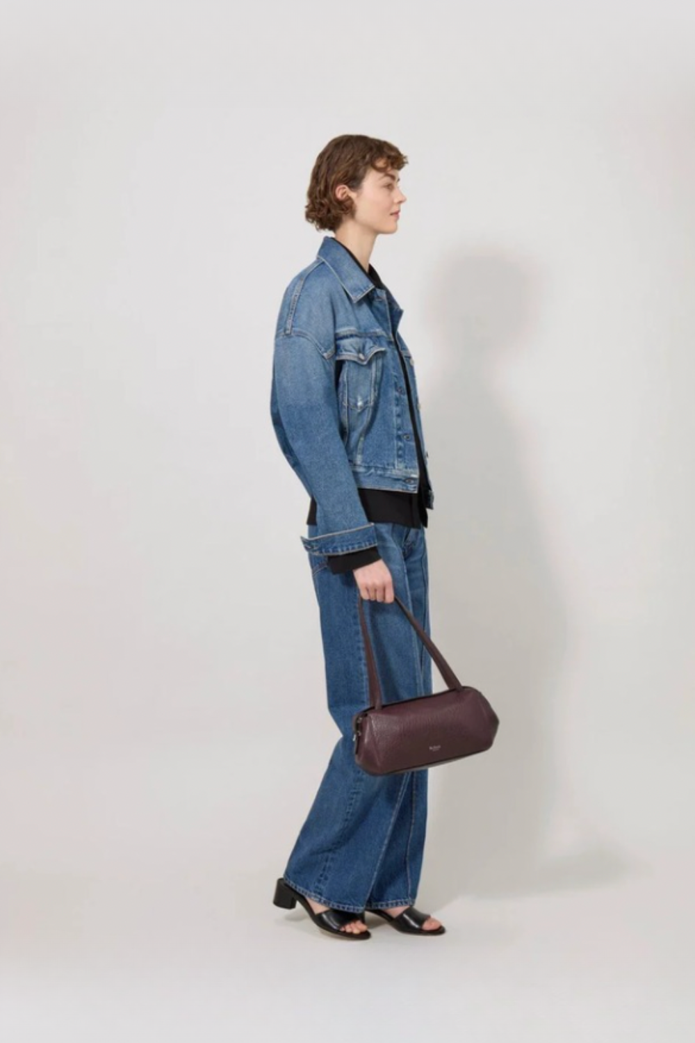 Small Meadow Shoulder Bag, Black Cherry