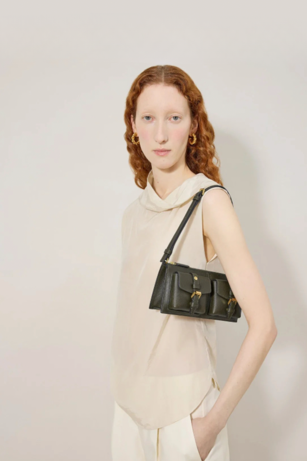 Mini Roxanne Schultertasche, Wacholdergrün