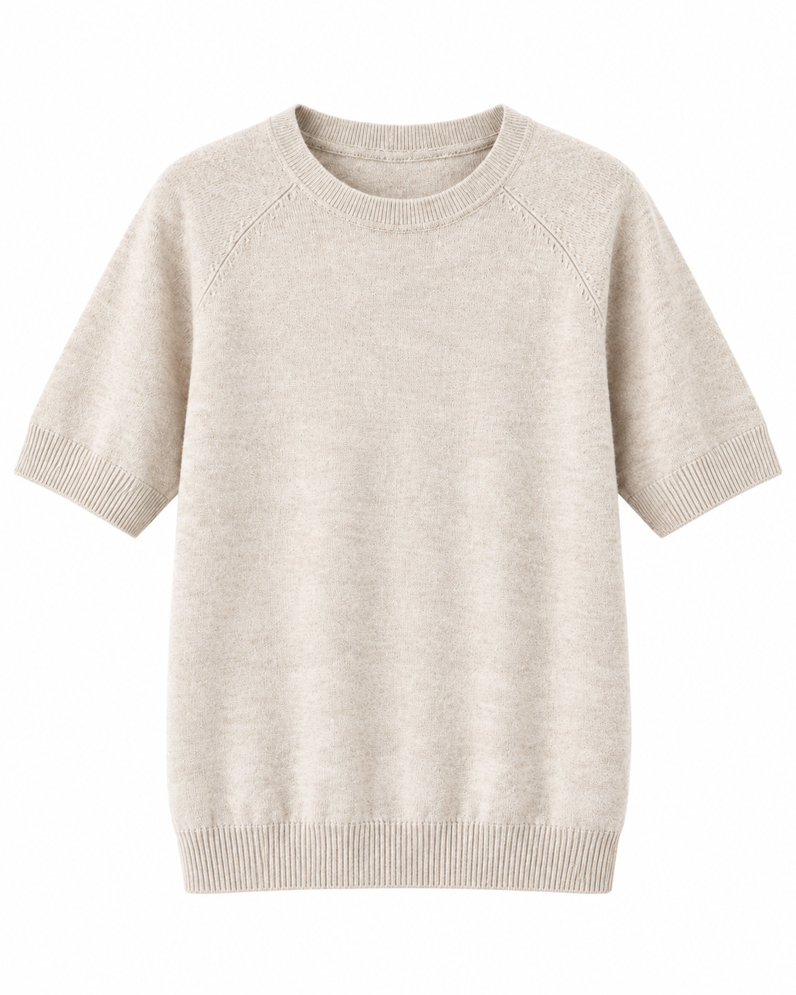 Orbita Stickad Blus, Ljus Sand