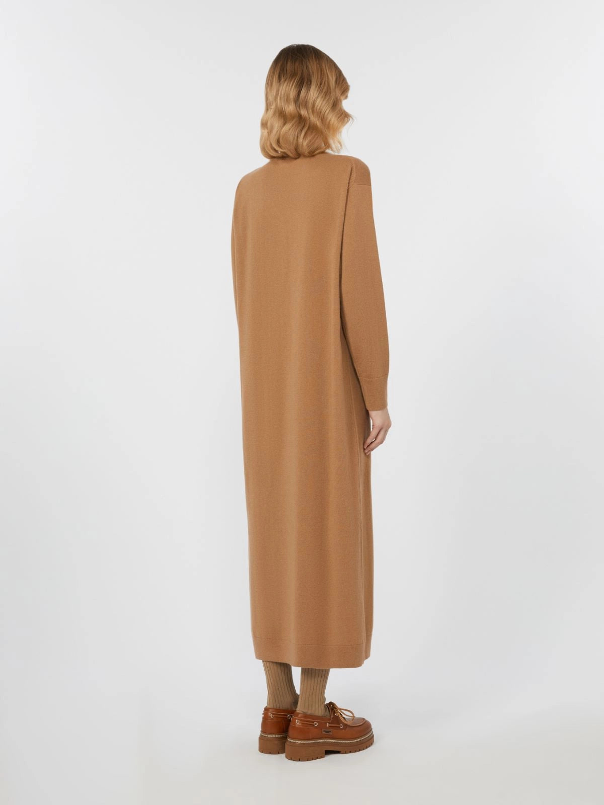 Zenith Stickad Klänning, Kamel