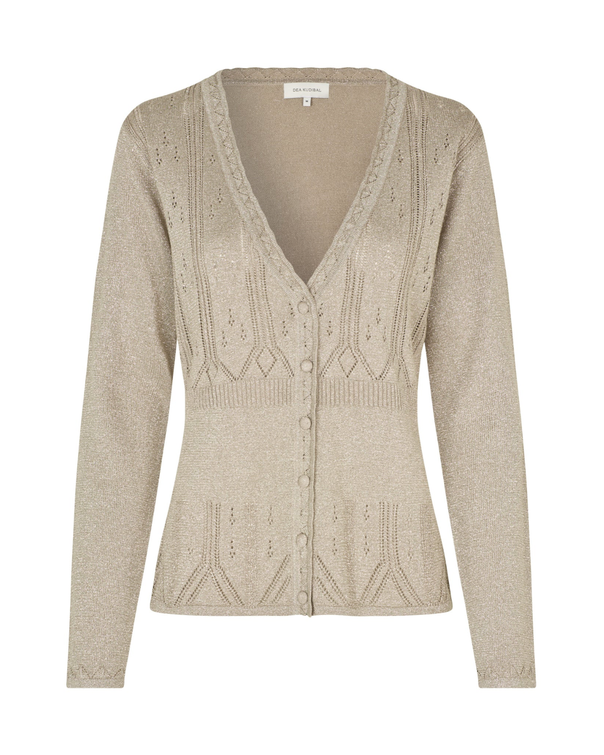 BarbroDea Knit Cardigan, Glitter Beige