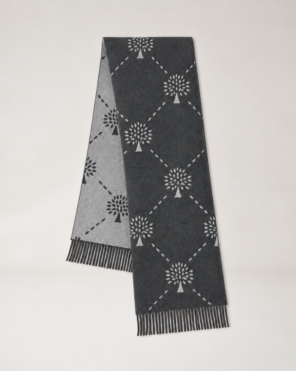 Diamond Tree Jacquard Wool Scarf