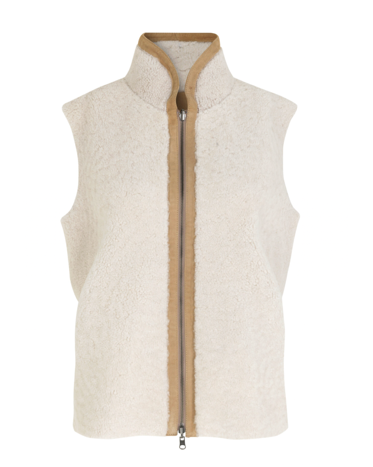 Inge, Reversible Vest - Beige/Camel