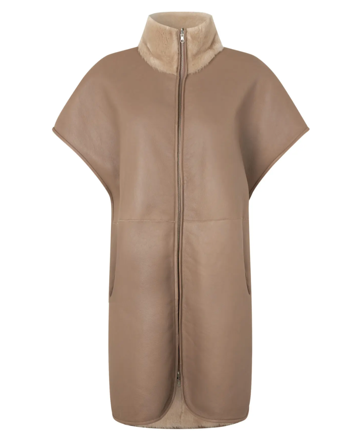 Sansa, Reversible Vest-mole/Beige