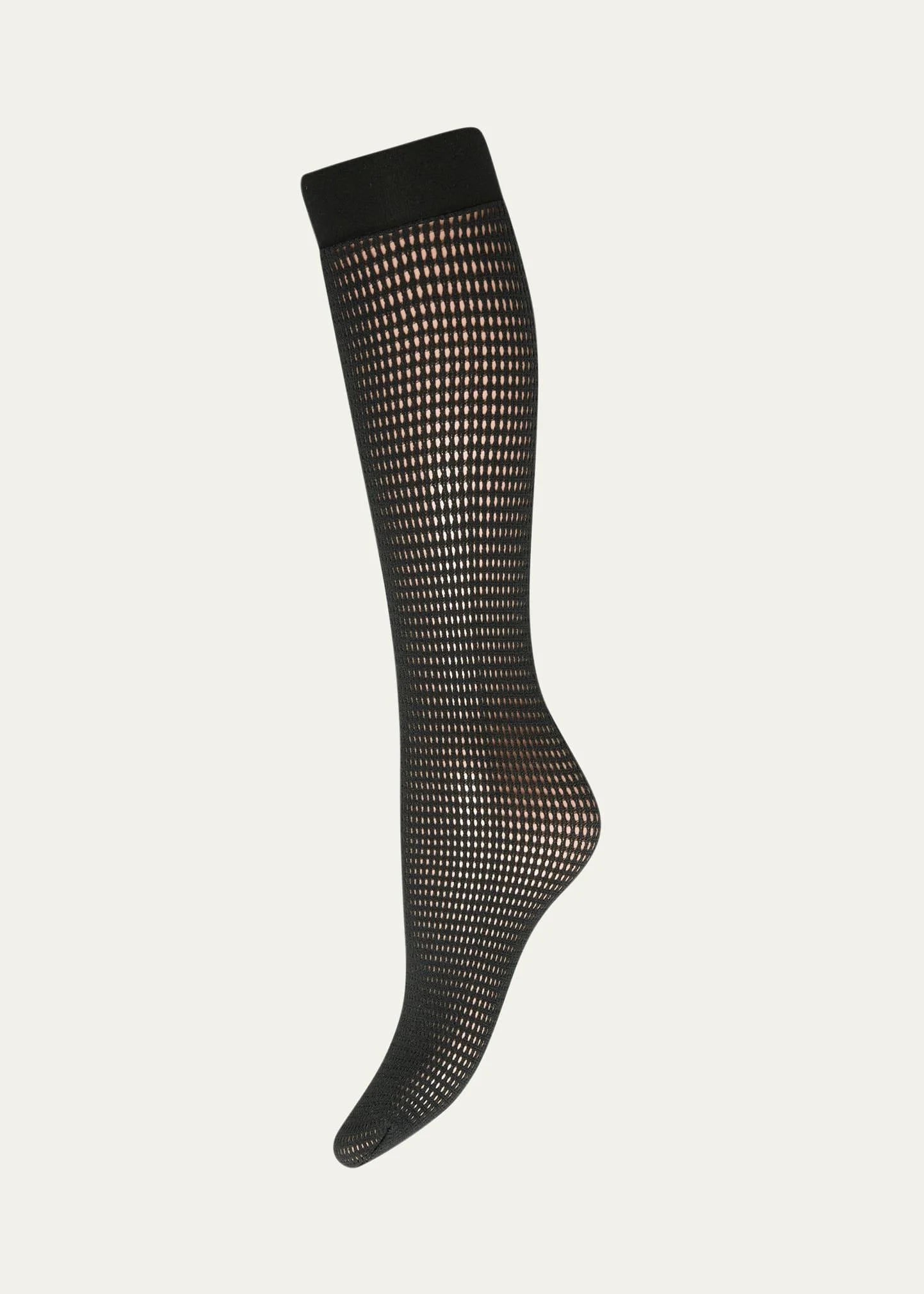 Grid net Knee-highs, Black