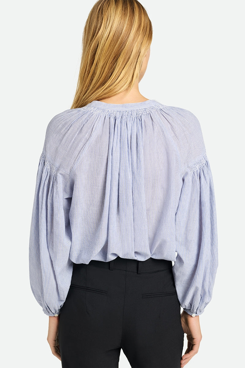 Nipoa Blouse, Light Blue Stripe