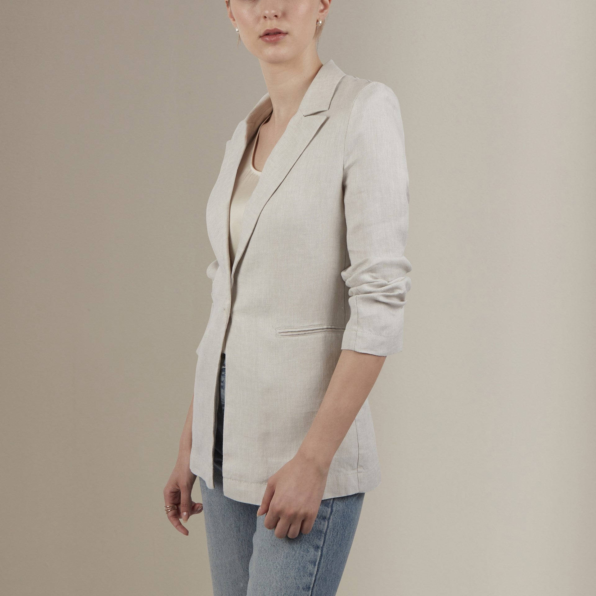 Elisabeth Beige Linen Jacket