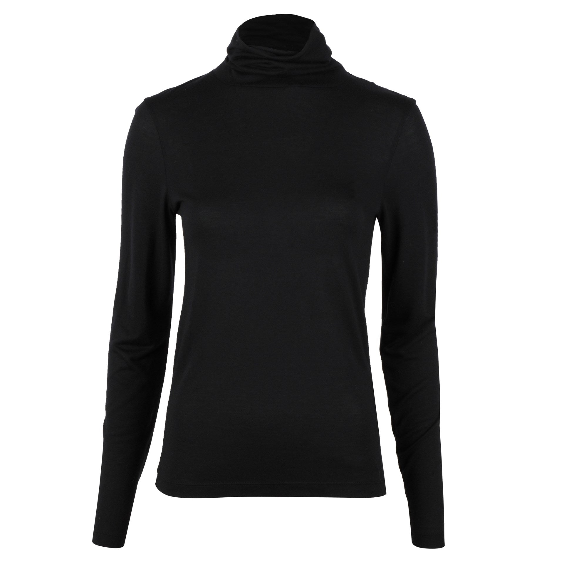 Brielle Jersey Roll Neck, Black