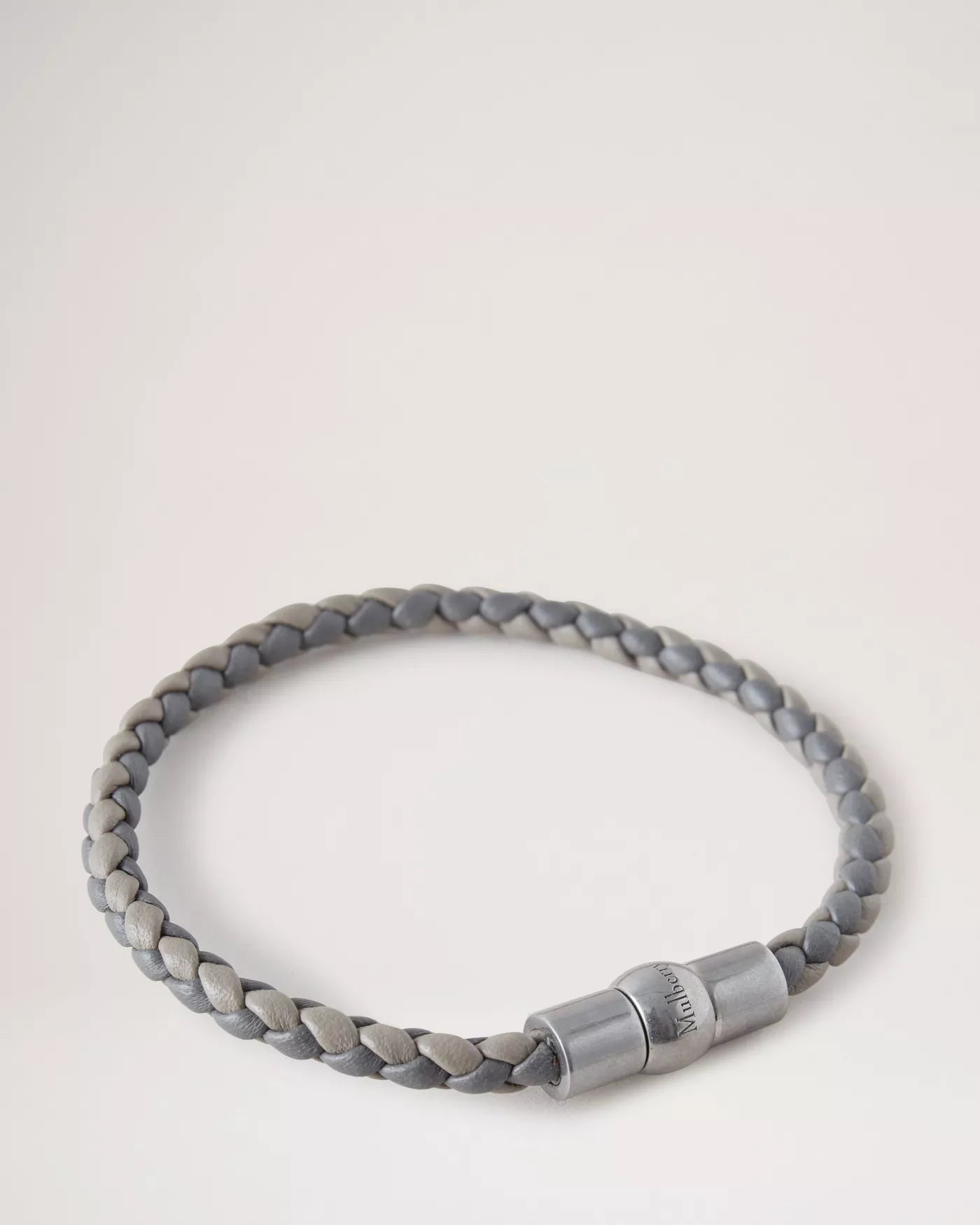 Iris Unisex Leather Bracelet, Charcoal - Solid Grey