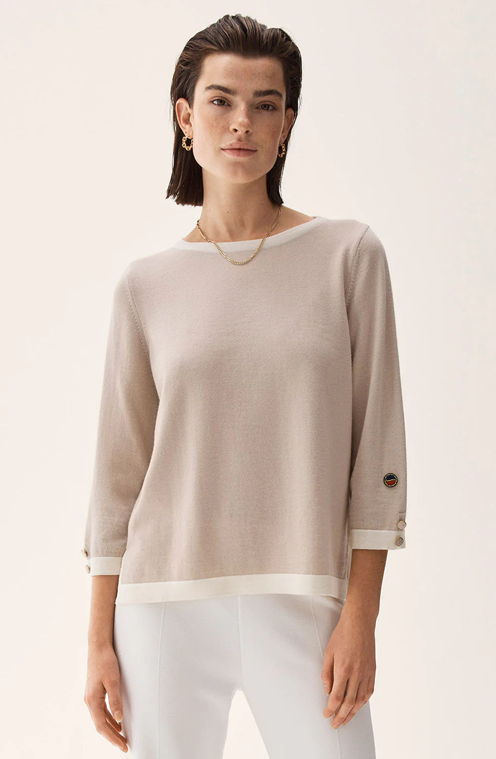 Helen Top, Noisette/Ecru