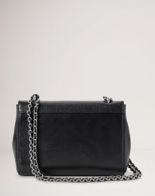 Lily Black Glossy Goat Silver Toned