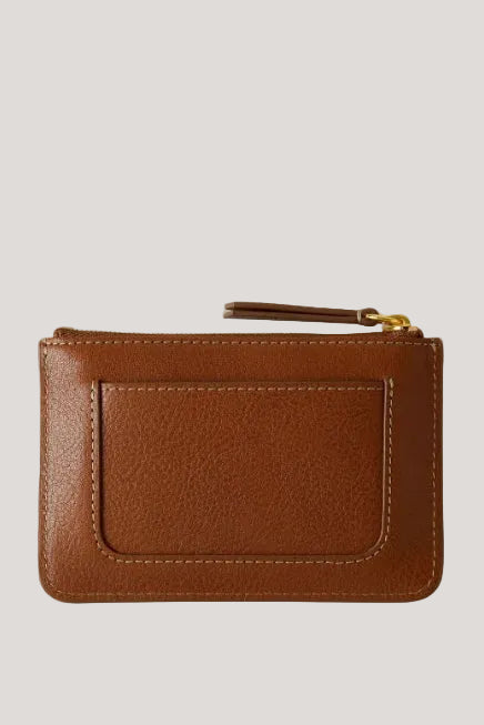 Plaque Small Zip Coin Pouch, Oak Legacy
