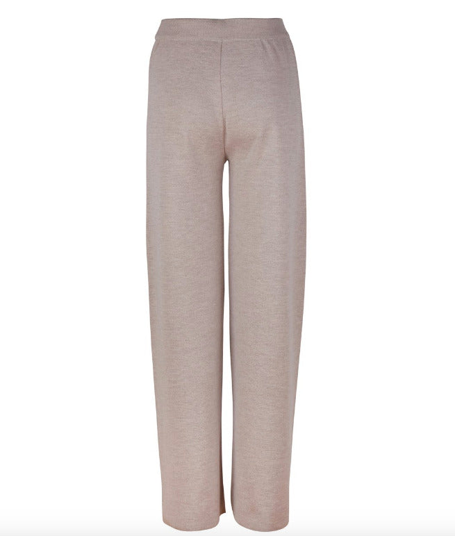 Sasha Wool Wide-Leg Pants, Sand