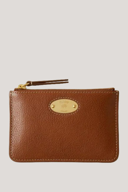 Plaque Small Zip Coin Pouch, Oak Legacy