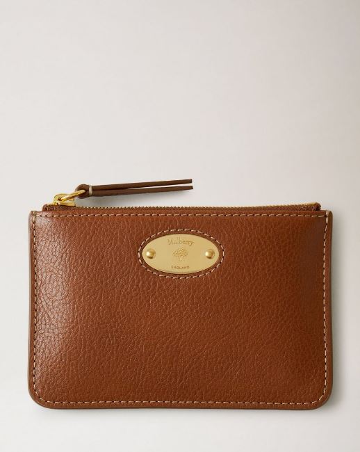 Plaque Small Zip Coin Pouch, Oak Legacy