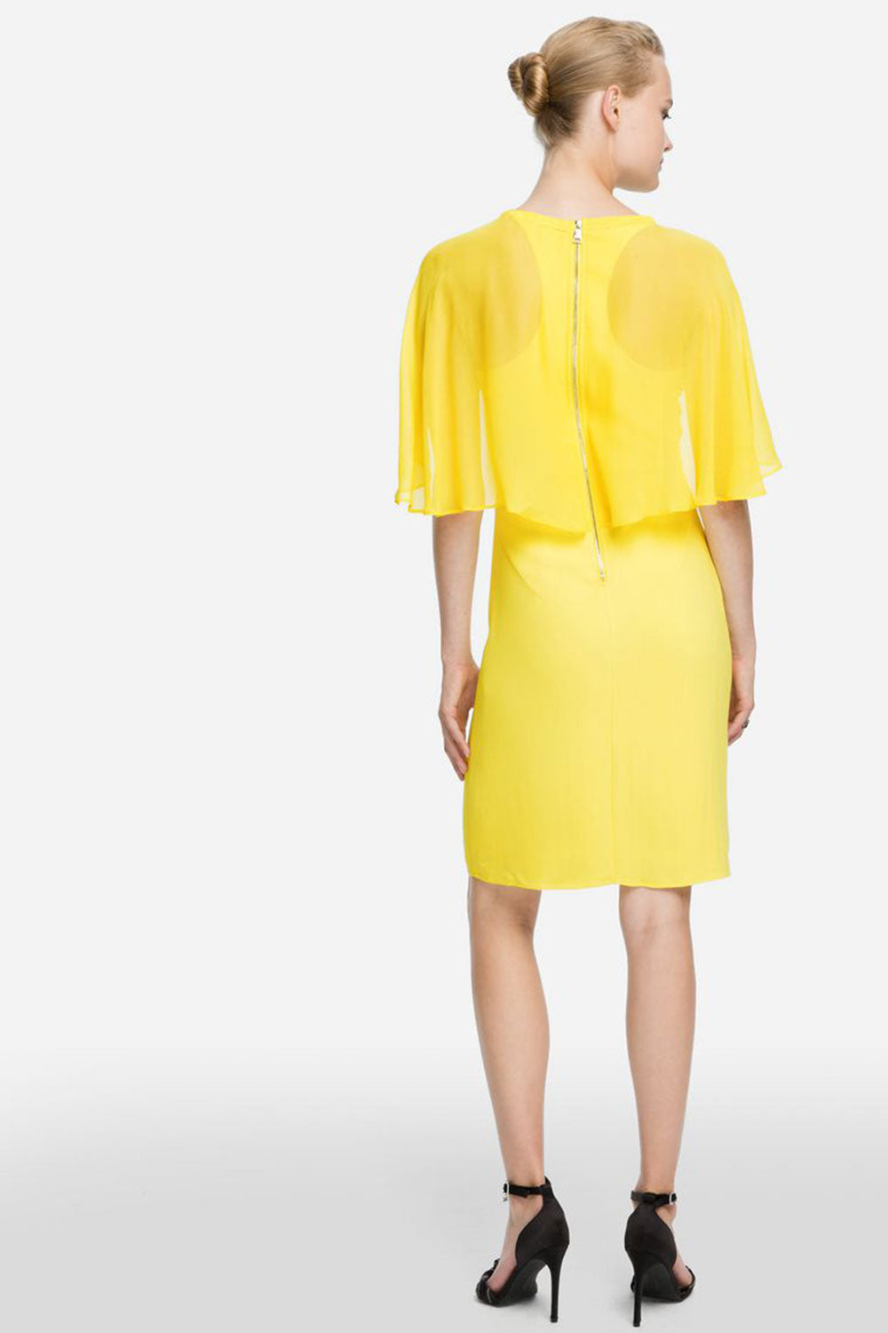 Dress with Cape overlap - Yellow